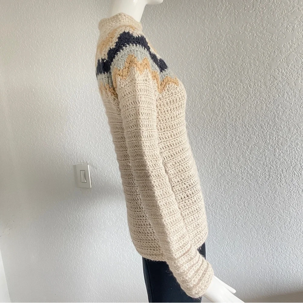 J. Crew Fairisle Crocheted hand knit Sweater